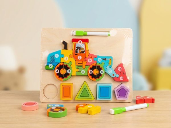 Construction Number and Shapes Puzzle
