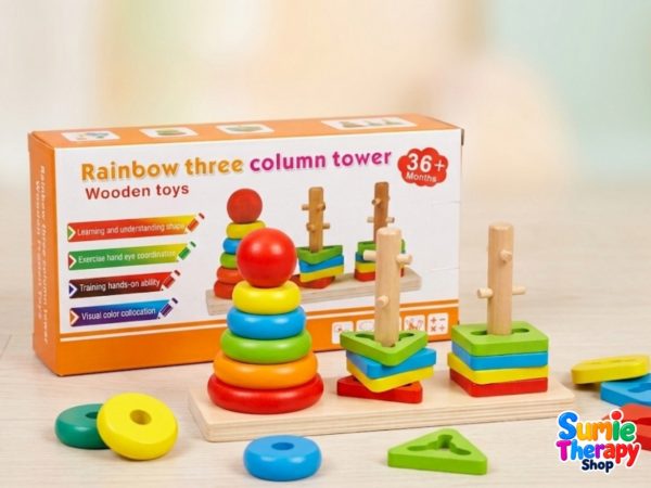 Rainbow Three Column Tower